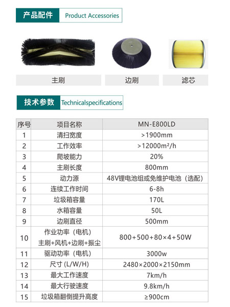 新型全封闭自卸式察雅扫地机MN-E800LD
